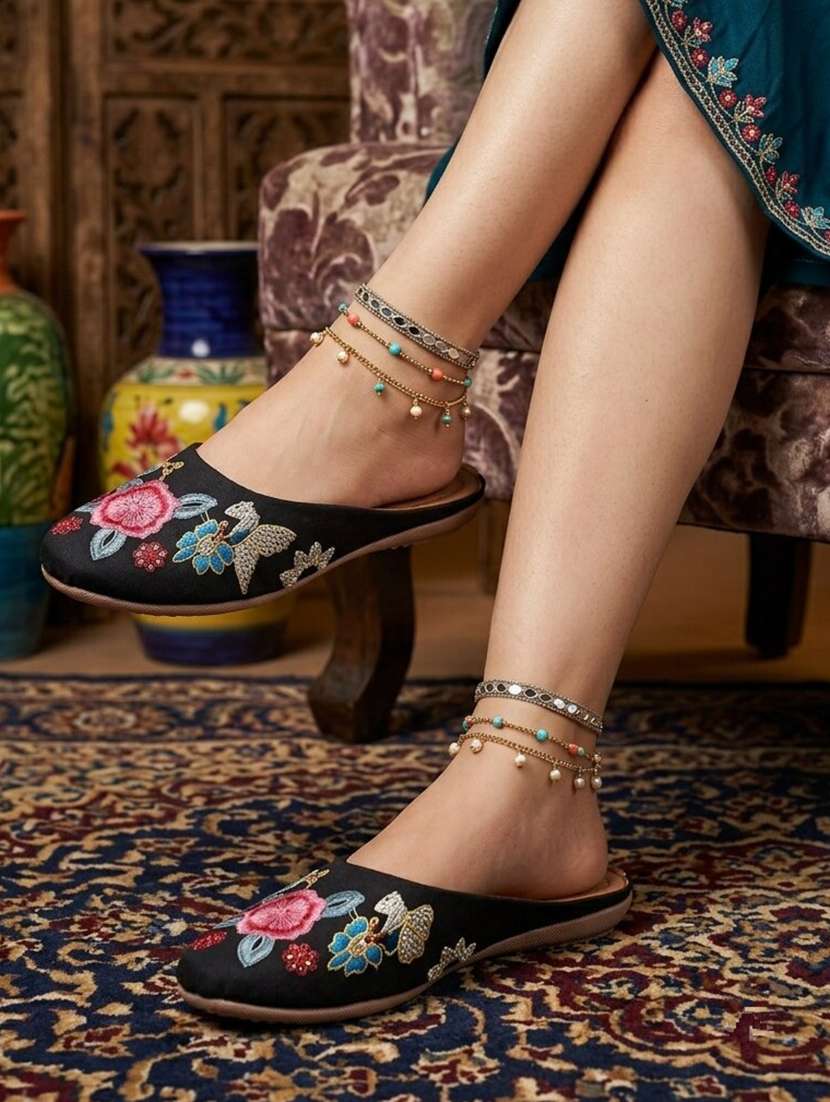 women embroidered slip on mules - 22604028 -  Standard Image - 4