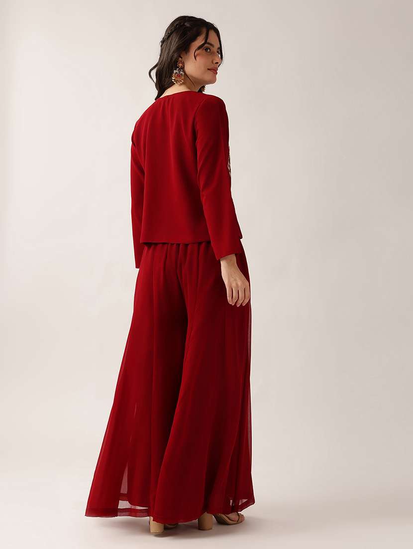 women embroidered long sleeves ethnic co-ord set - 22604053 -  Standard Image - 4