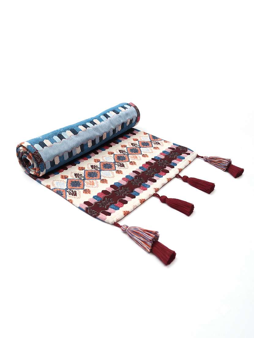 mezposh stave tribal cotton ivory table runner (6 seater) - 22604114 -  Standard Image - 4