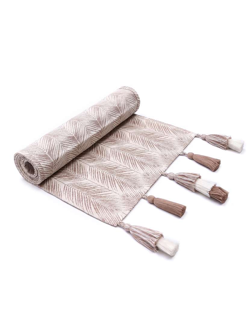 mezposh stave botanical cotton ivory table runner   (6 seater) - 22604117 -  Standard Image - 4