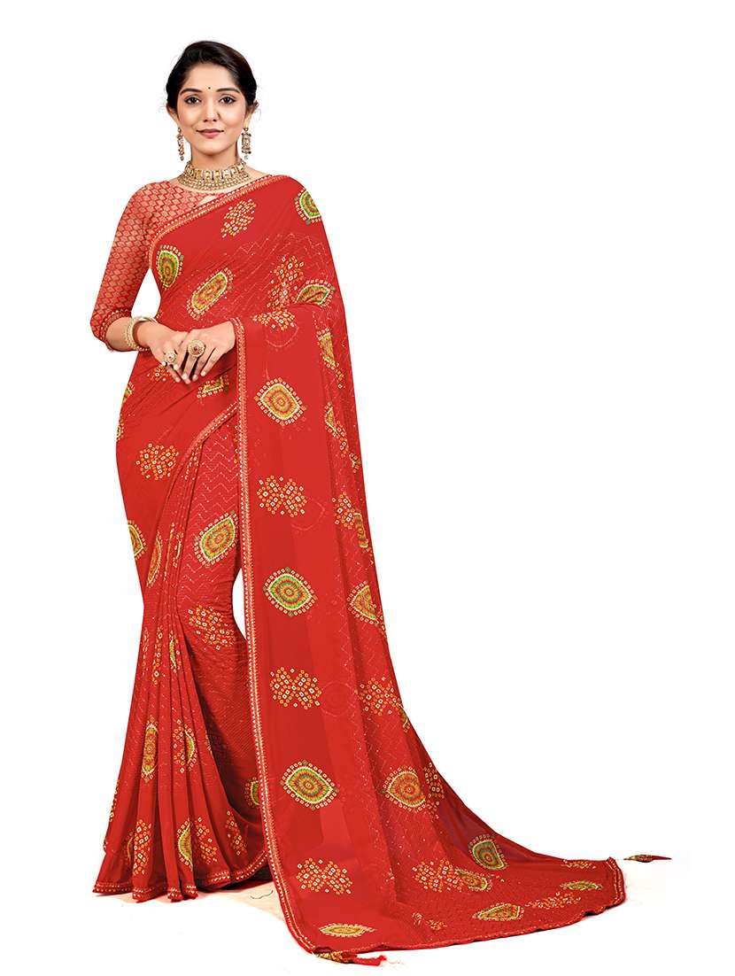 women printed unstitched suit set with blouse