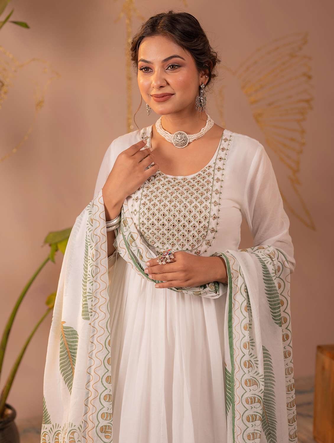 Women Printed Three Quarter Sleeves Kurta Dupatta Set - 22604283 -  Standard Image - 1