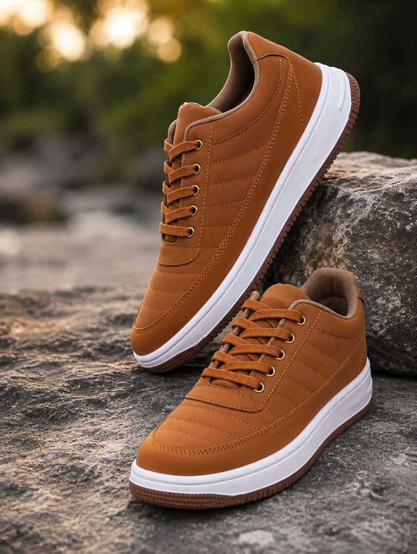 Men Textured Lace Up Casual Shoes - 22604294 -  Standard Image - 1