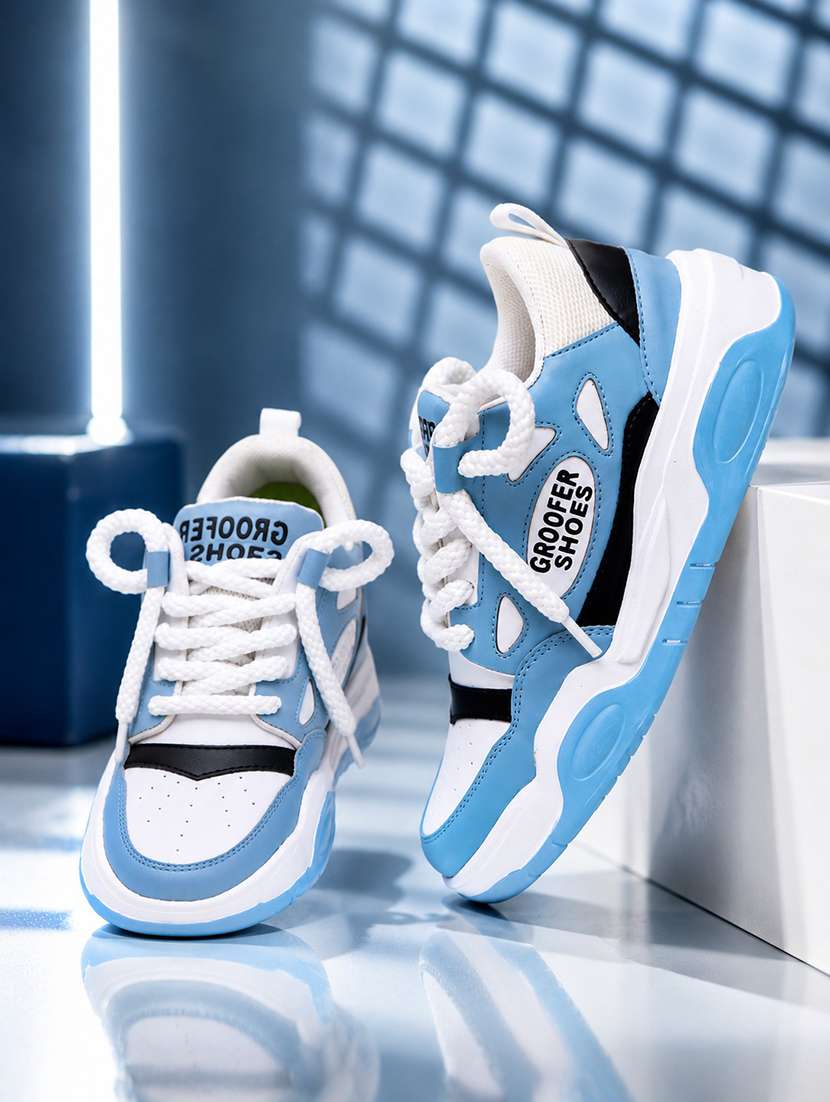 men colourblocked lace up sneaker