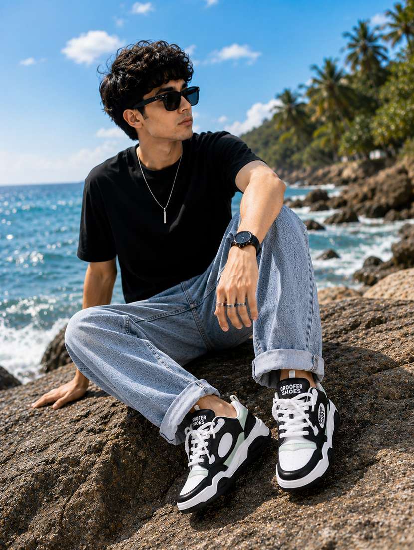 men colourblocked lace up sneaker - 22604300 -  Standard Image - 4