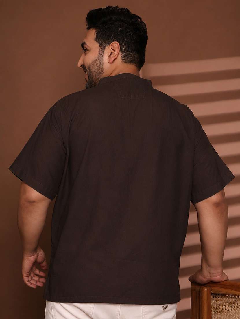 Men Solid Mandarin Neck Short Kurta - 22604312 -  Standard Image - 4