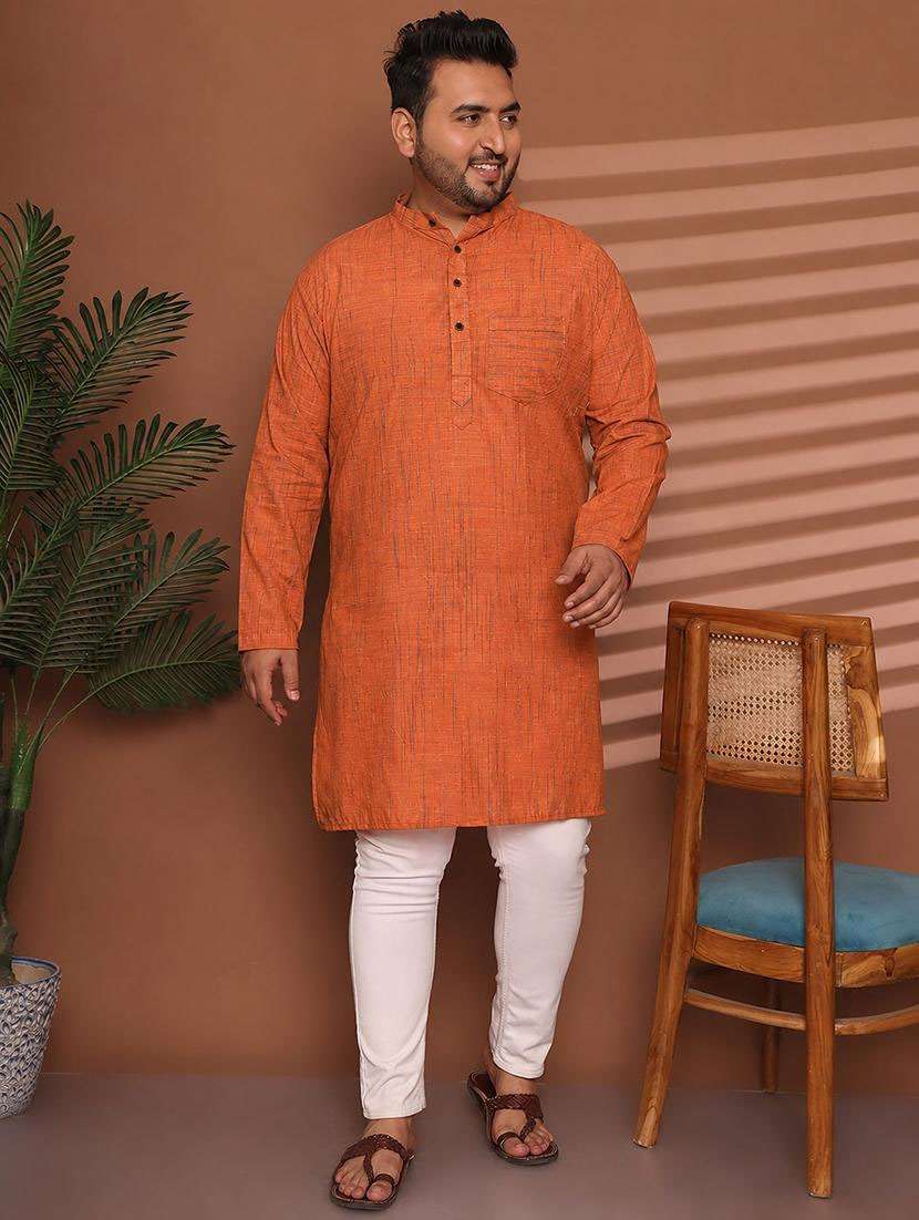 men self design mandarin neck long kurta - 22604315 -  Standard Image - 1