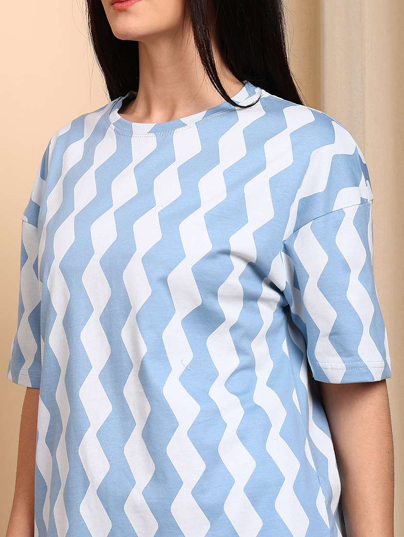 Women Printed Short Sleeves Nightwear Set - 22604337 -  Standard Image - 1