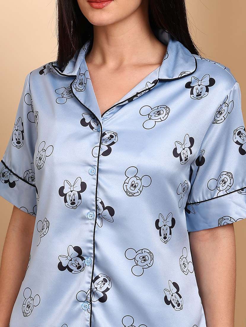 Women Printed Short Sleeves Nightwear Set - 22604353 -  Standard Image - 1