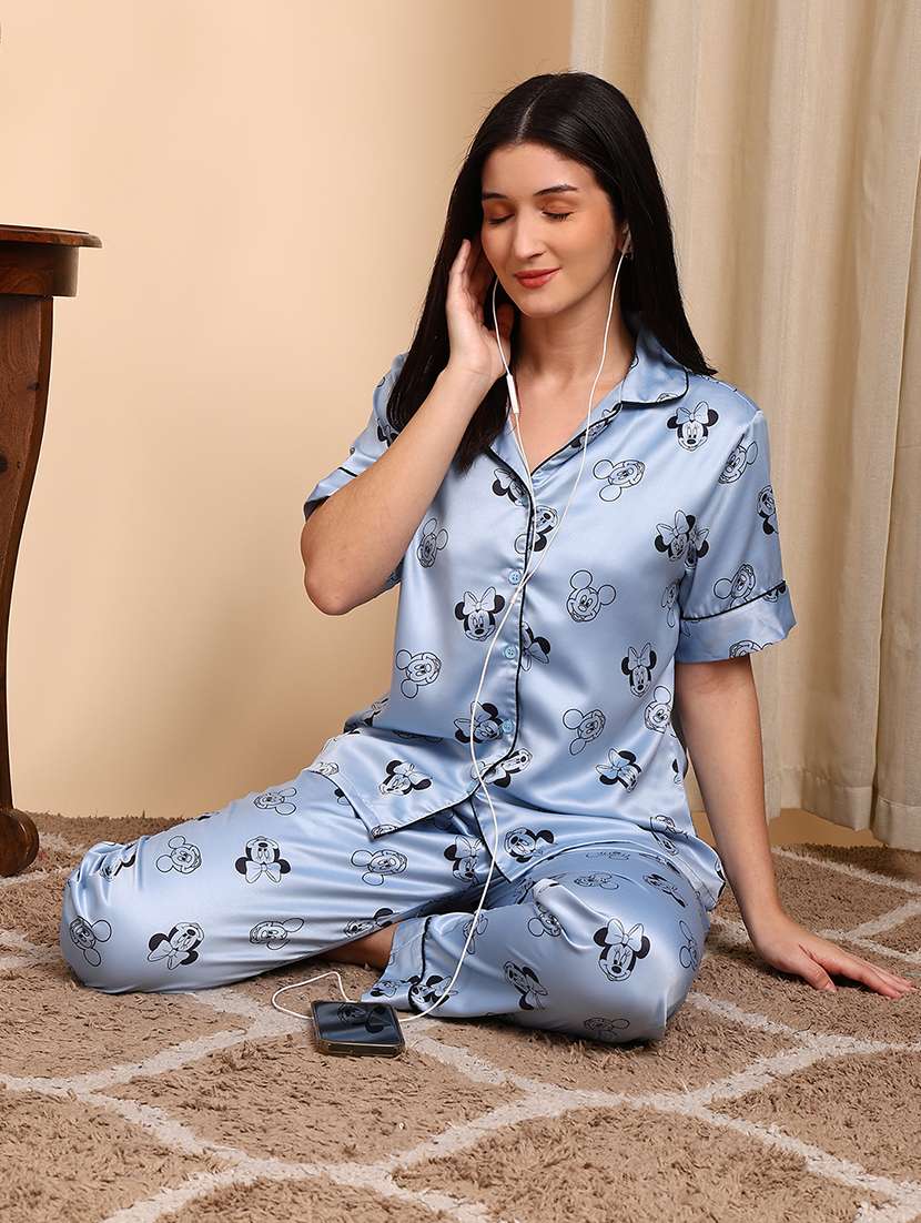 Women Printed Short Sleeves Nightwear Set - 22604353 -  Standard Image - 4
