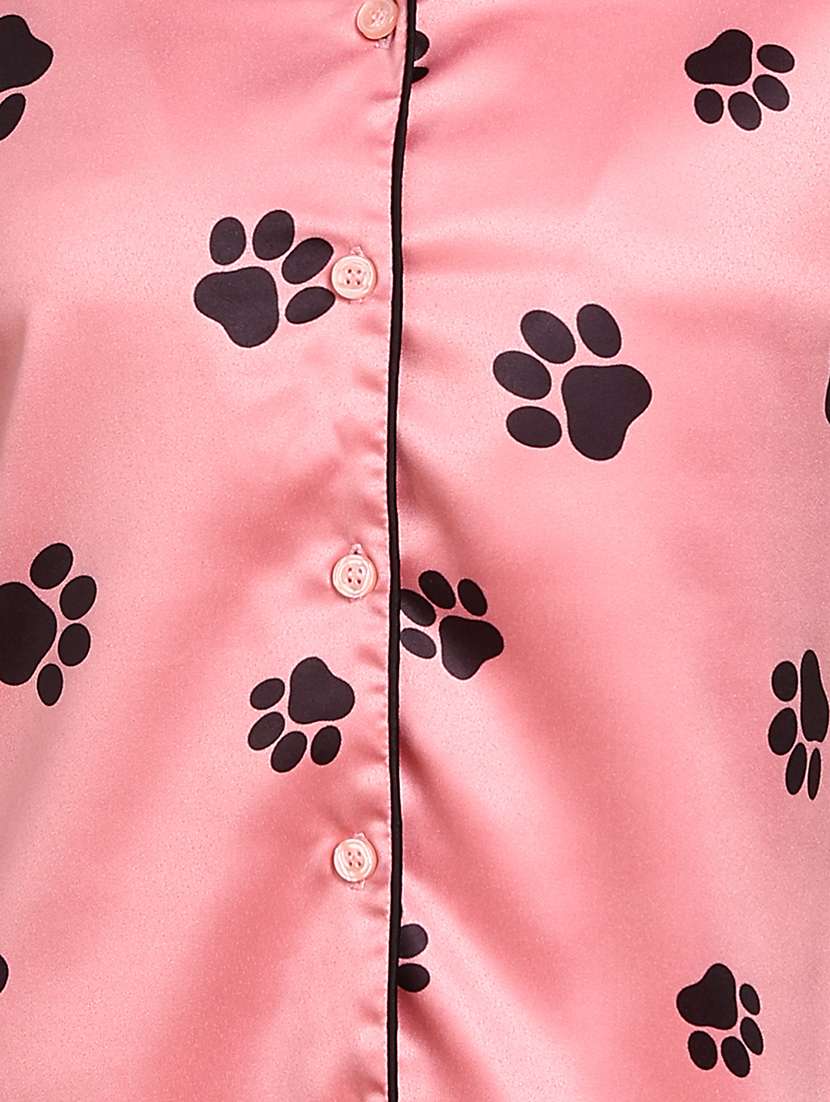 Women Printed Short Sleeves Nightwear Set - 22604354 -  Standard Image - 1