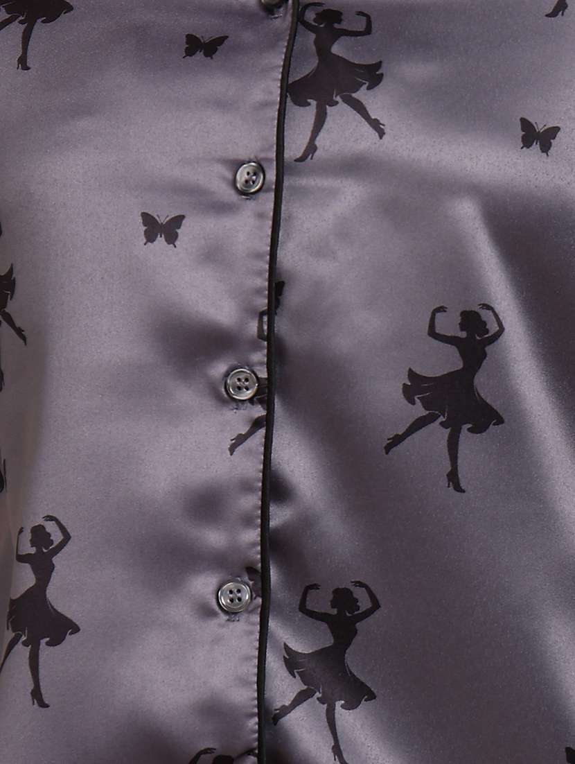 women printed short sleeves nightwear set - 22604357 -  Standard Image - 1