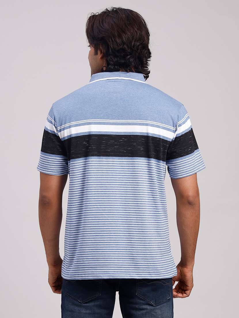 Men Striped Short Sleeve Regular Fit Polo T-shirt - 22604388 -  Standard Image - 4