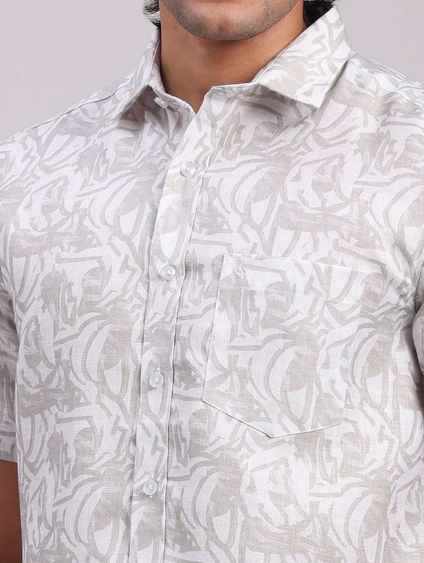 Men Printed Collared Slim Fit Casual Shirt - 22604455 -  Standard Image - 1