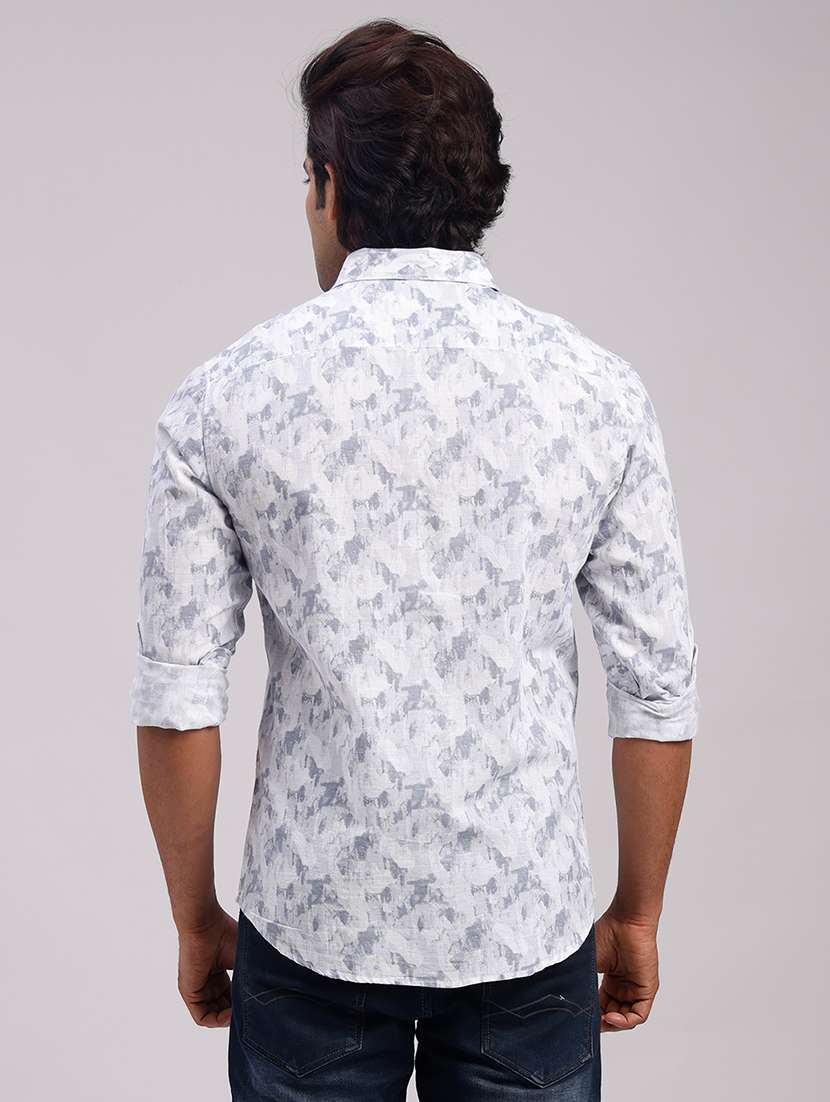 Men Printed Collared Slim Fit Casual Shirt - 22604459 -  Standard Image - 4