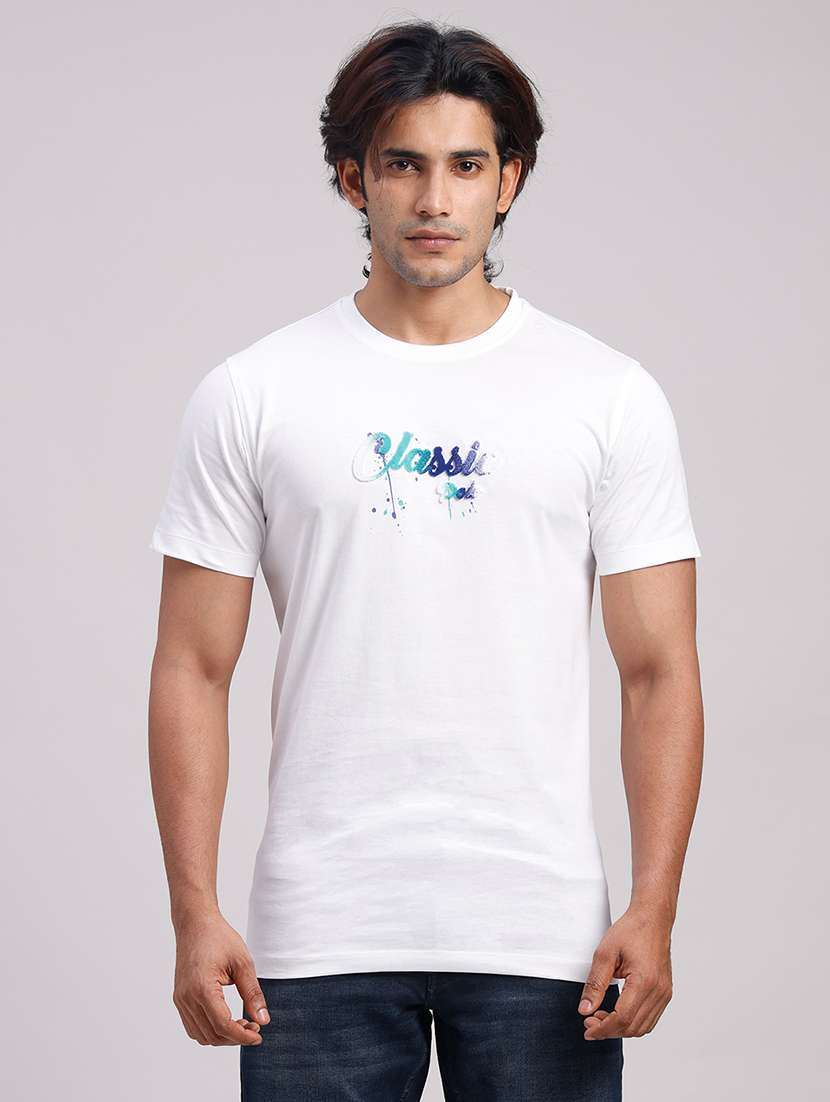 men printed short sleeve slim fit t-shirt