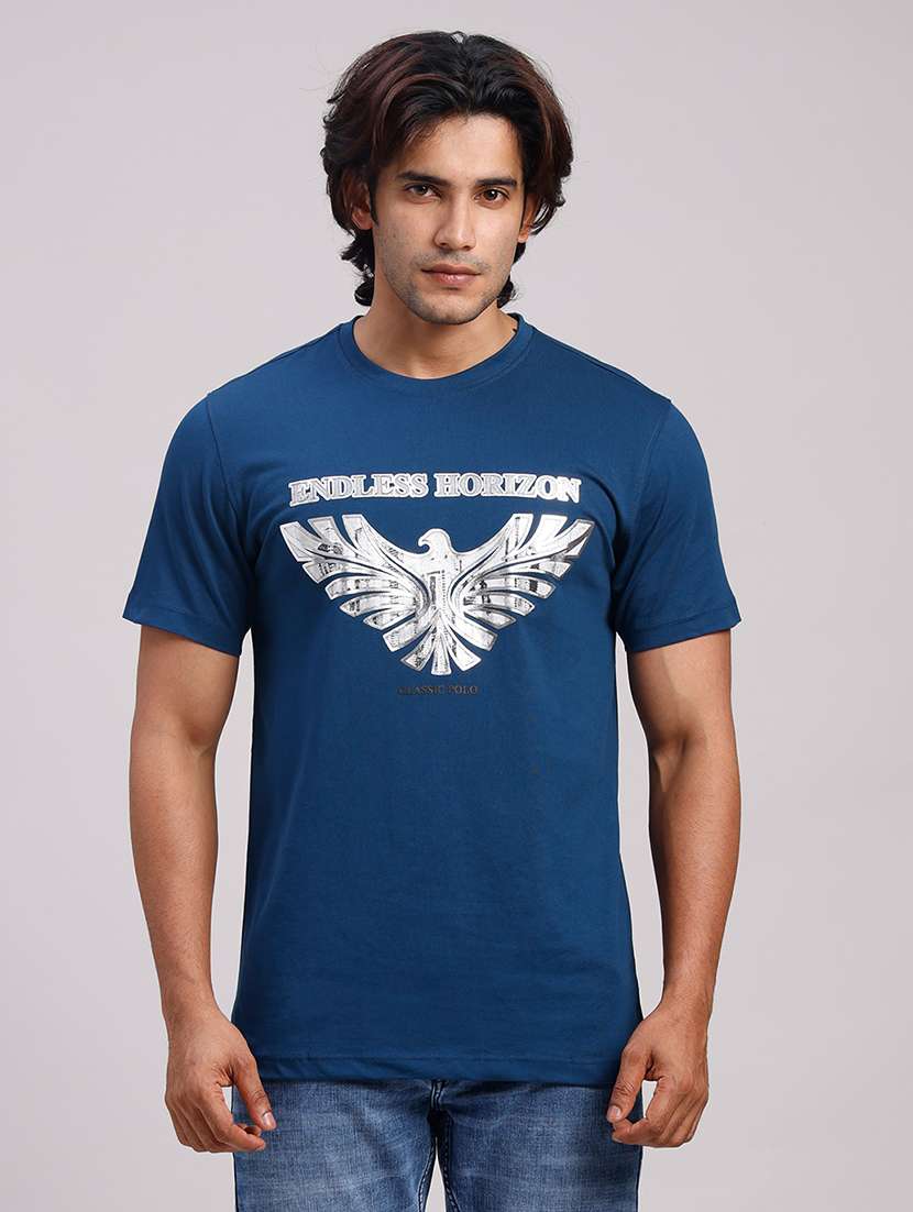 men printed short sleeve slim fit t-shirt