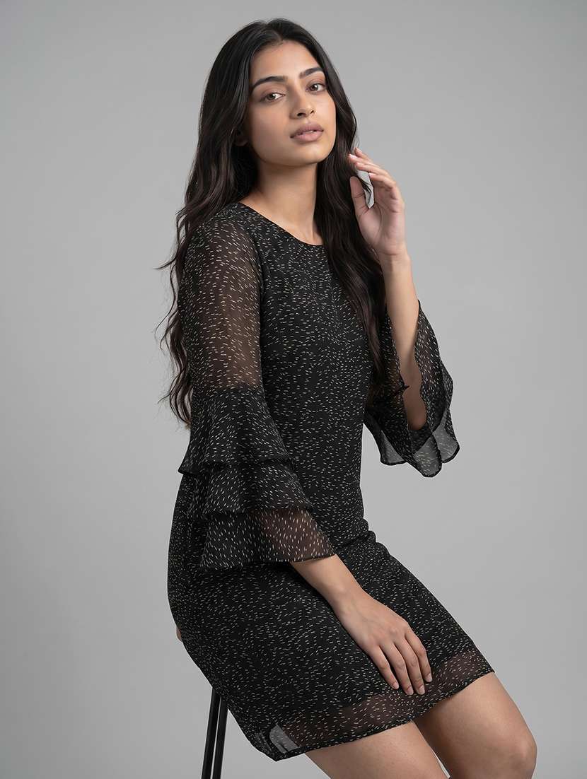 Women Printed Bell Sleeves Sheath Dress - 22604791 -  Standard Image - 4