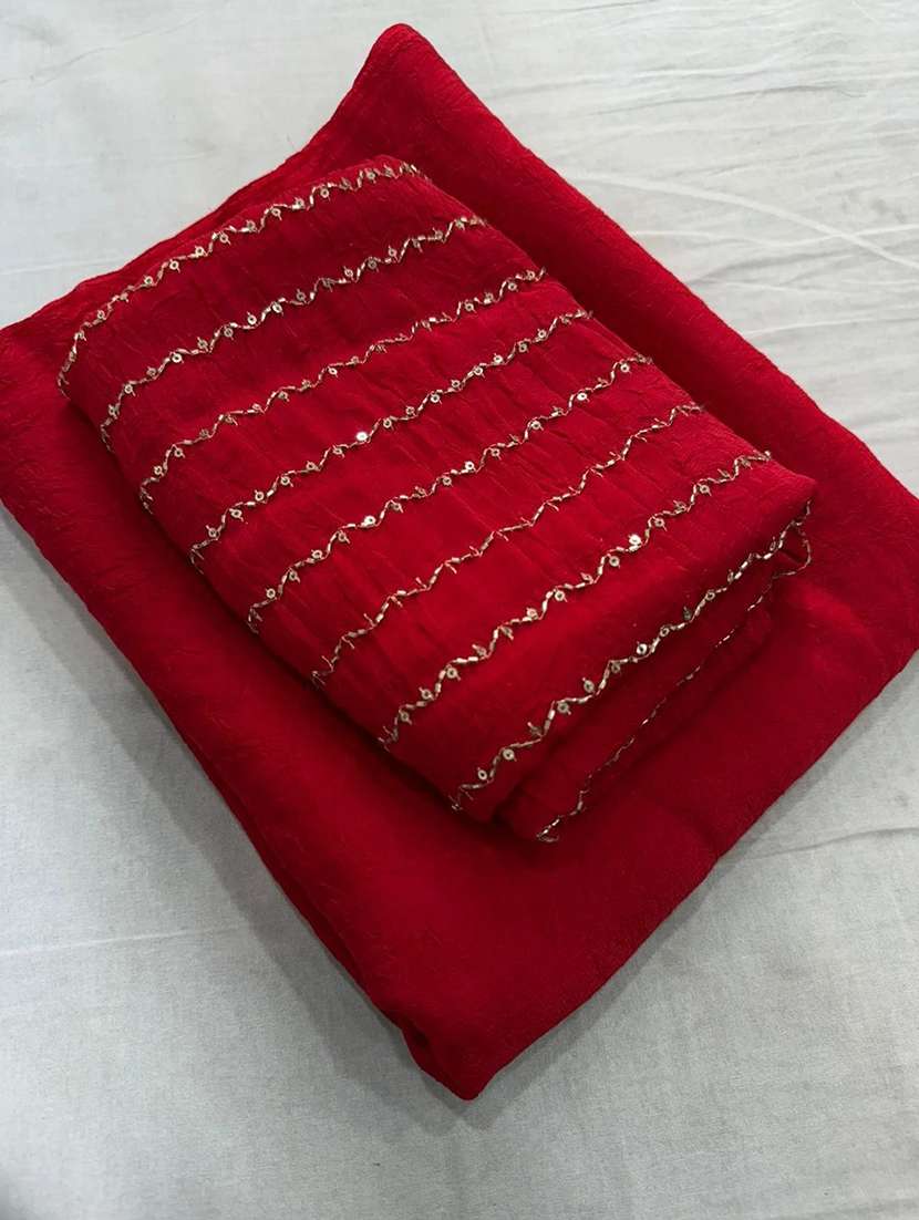 Women Solid Plain Saree With Blouse - 22604823 -  Standard Image - 4