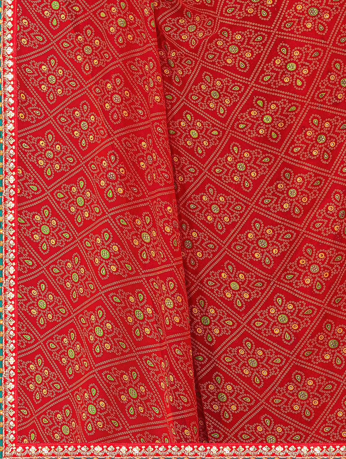 Women Bandhani Printed Saree With Blouse - 22604845 -  Standard Image - 1
