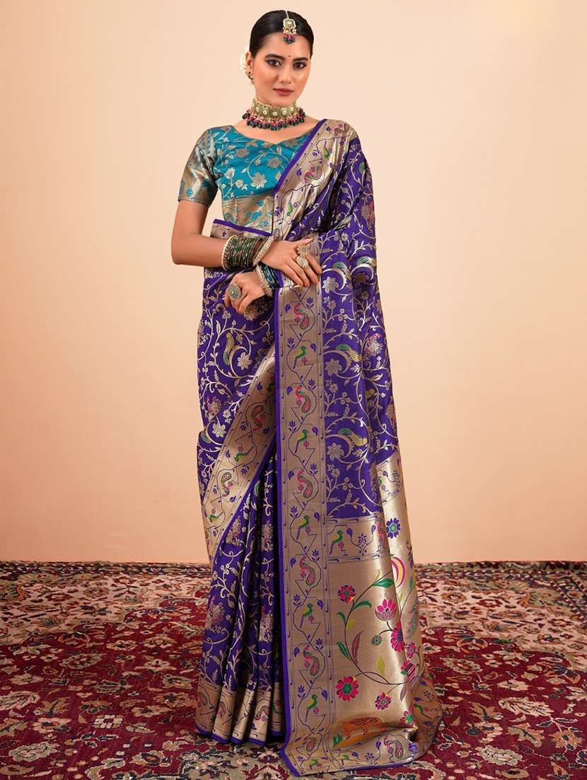 women self design paithani saree with blouse