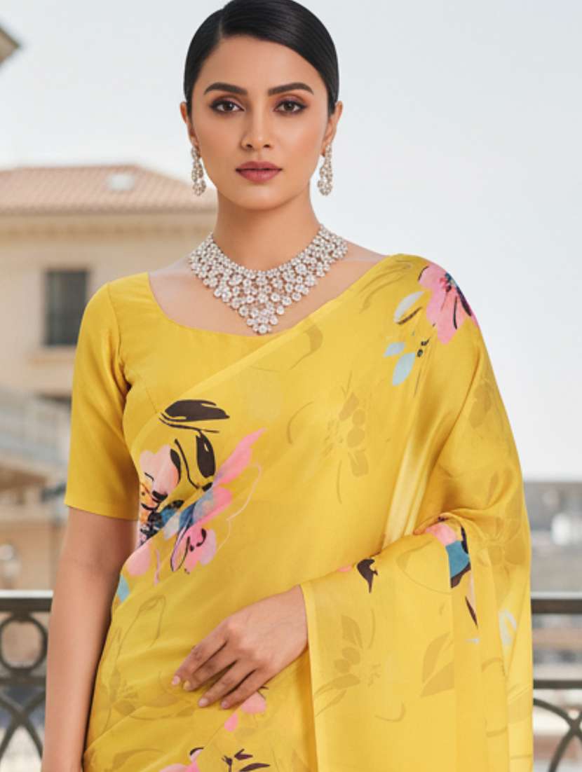 women printed casual wear saree with blouse - 22605335 -  Standard Image - 1