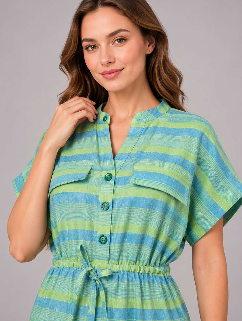 Women Printed Short Sleeves A-line Dress - 22606019 -  Standard Image - 1