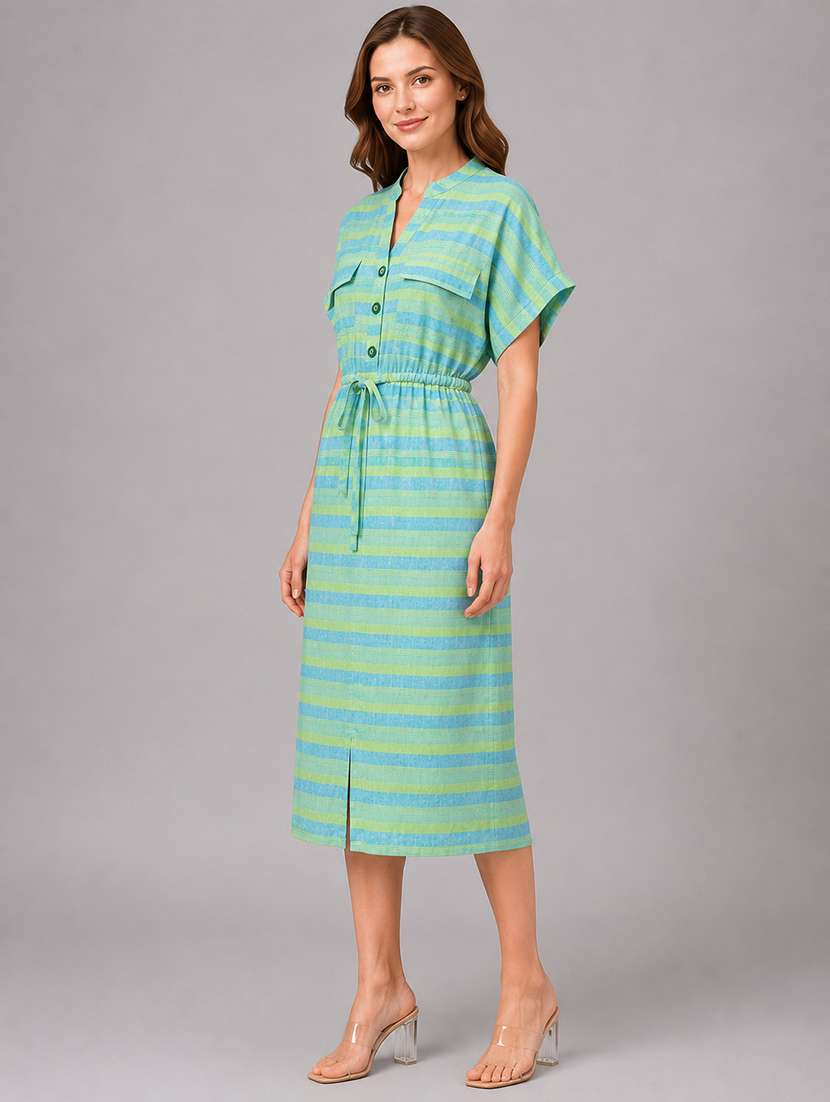 Women Printed Short Sleeves A-line Dress - 22606019 -  Standard Image - 4