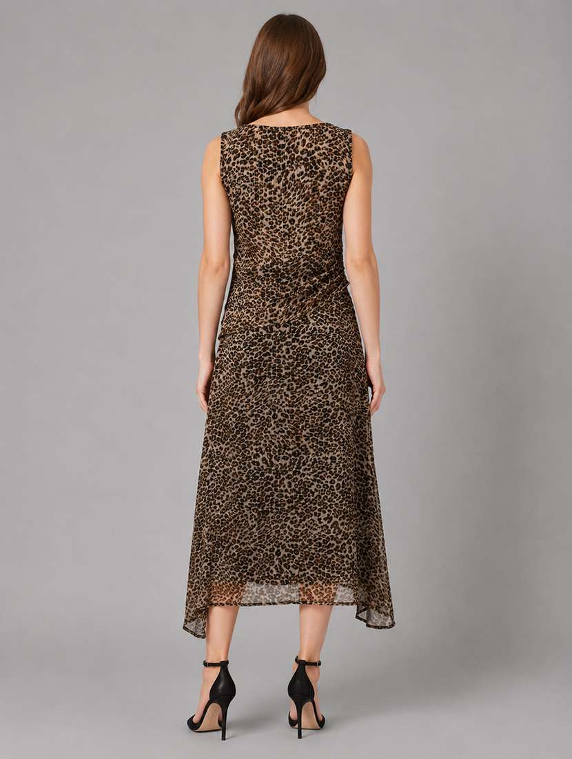 women printed sleeveless a-line dress - 22606022 -  Standard Image - 4