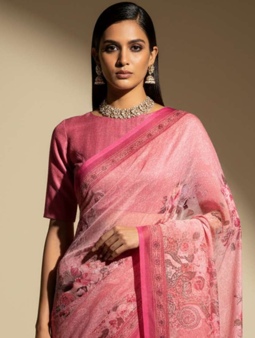 women printed casual wear saree with blouse - 22606292 -  Standard Image - 1