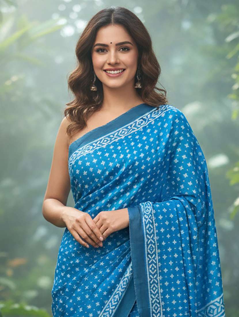 women printed casual wear saree with blouse - 22606300 -  Standard Image - 1