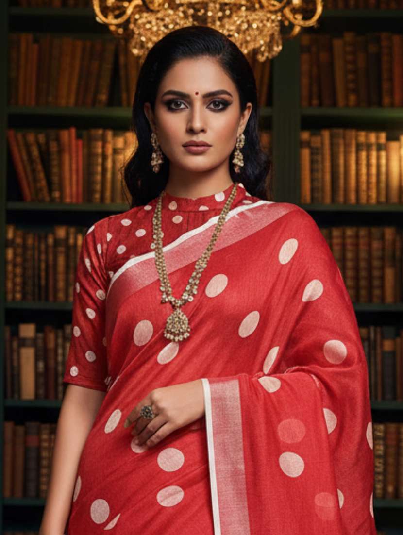 women printed bordered saree with blouse - 22606349 -  Standard Image - 1