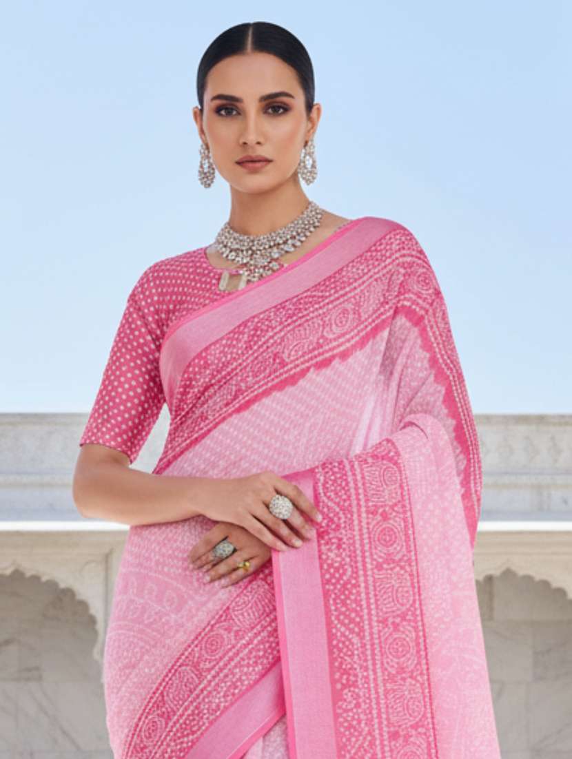 women printed casual wear saree with blouse - 22606352 -  Standard Image - 1