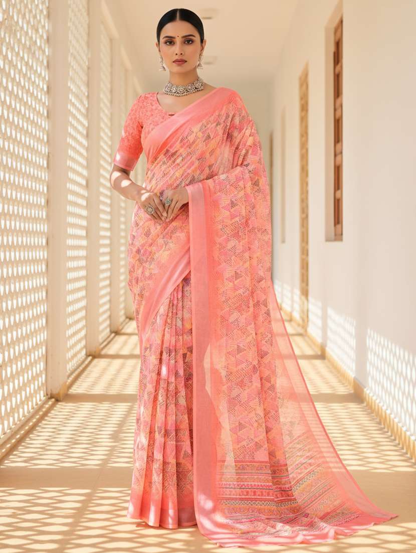 women printed casual wear saree with blouse - 22606356 -  Standard Image - 1