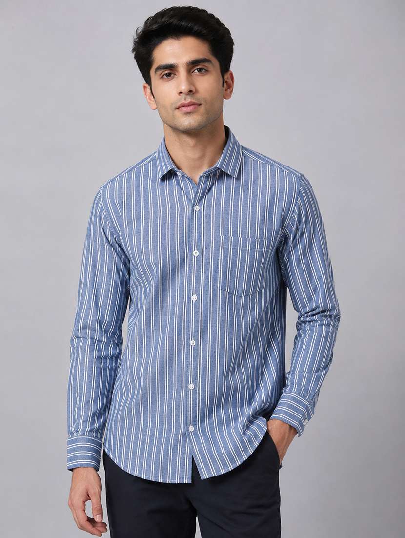 blue cotton casual shirt