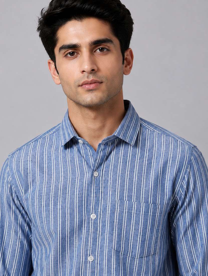 blue cotton casual shirt - 22606402 -  Standard Image - 1