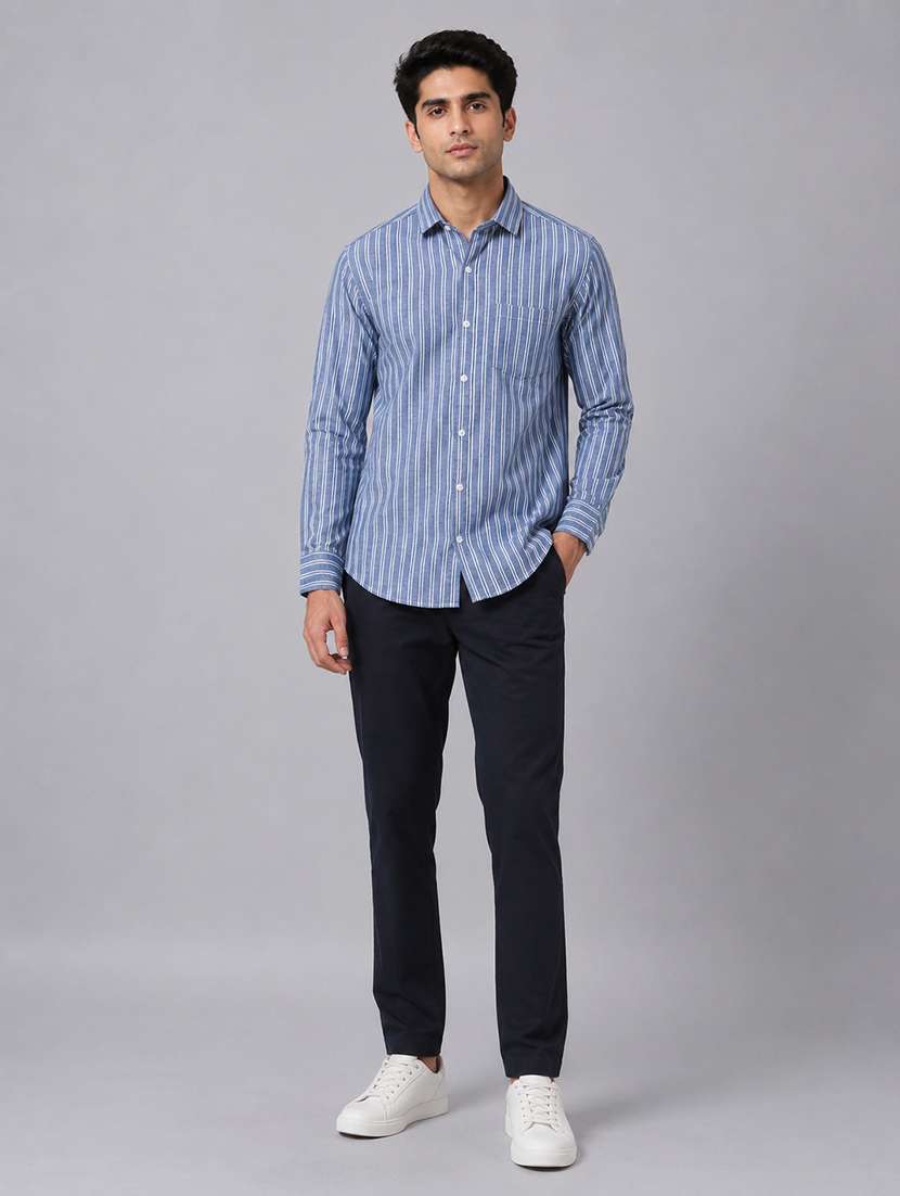 blue cotton casual shirt - 22606402 -  Standard Image - 4