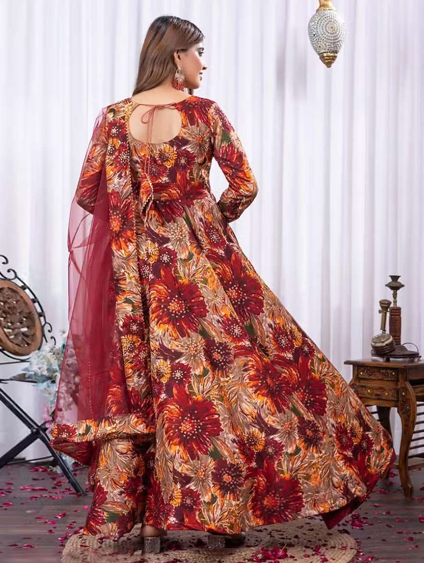 women printed long sleeves kurta dupatta set - 22606423 -  Standard Image - 4