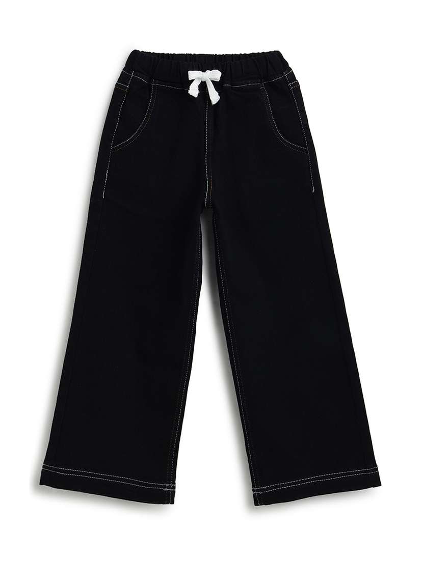 Girls Solid Mid Rise Straight Jeans - 22606434 -  Standard Image - 1