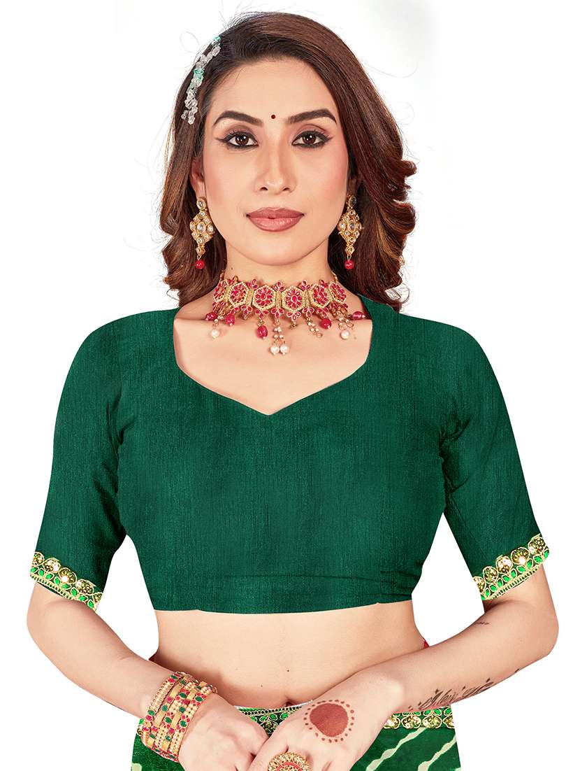 Women Printed Casual Wear Saree With Blouse - 22606438 -  Standard Image - 4