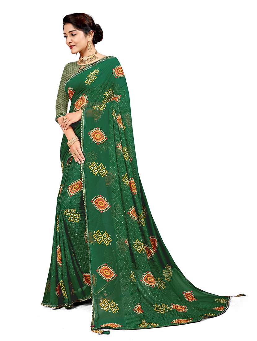 women printed casual wear saree with blouse - 22606497 -  Standard Image - 1