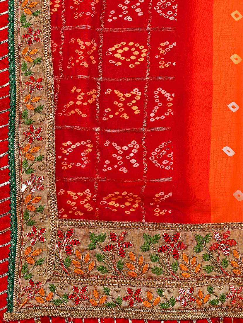 Women Bandhani Printed Saree With Blouse - 22606514 -  Standard Image - 4