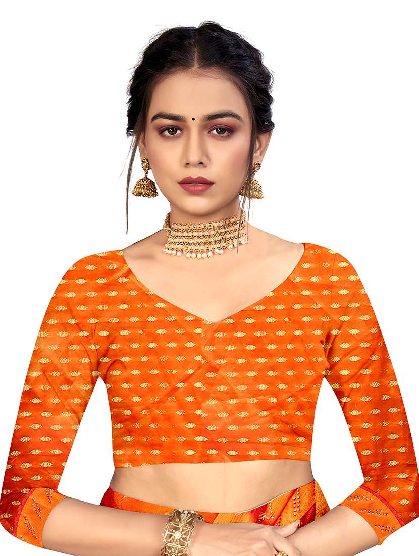 women printed embellished saree with blouse - 22606726 -  Standard Image - 4