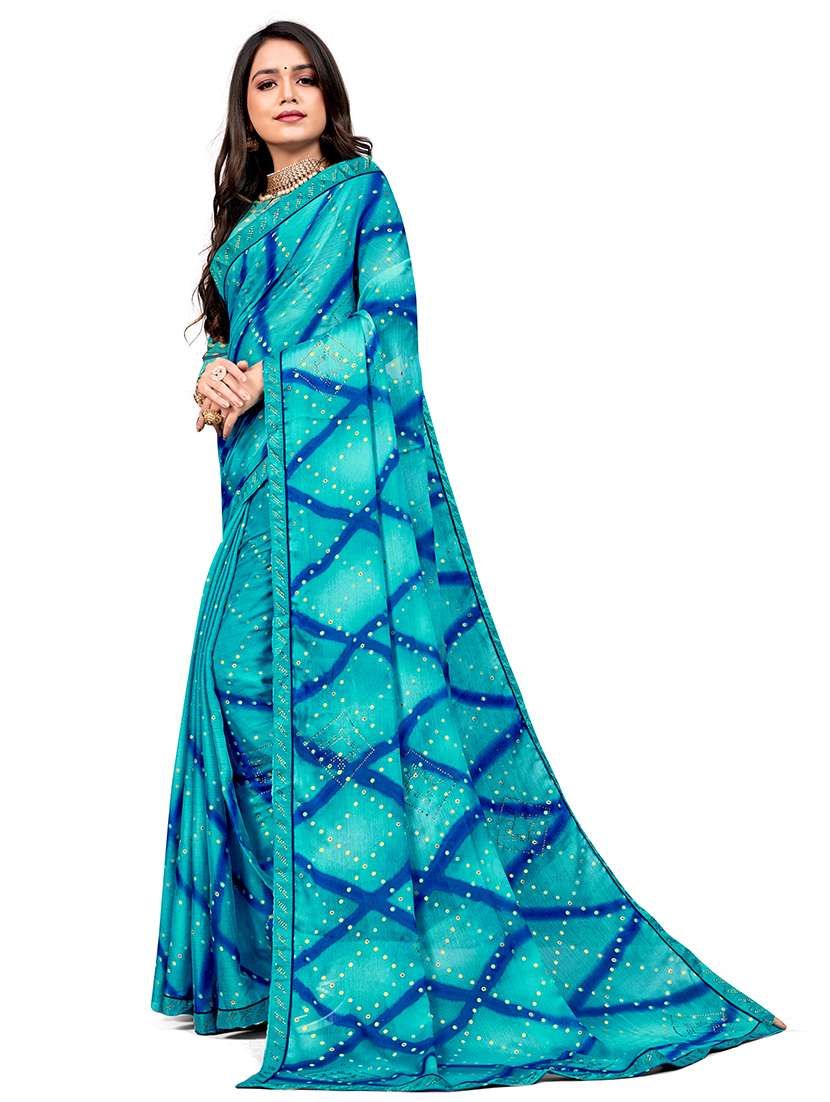 women printed embellished saree with blouse - 22606729 -  Standard Image - 1