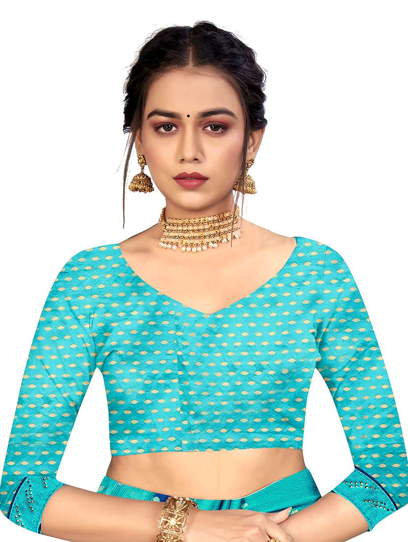 women printed embellished saree with blouse - 22606729 -  Standard Image - 4