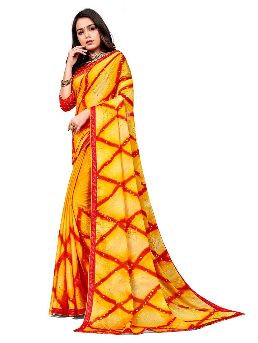 Women Printed Embellished Saree With Blouse - 22606731 -  Standard Image - 1