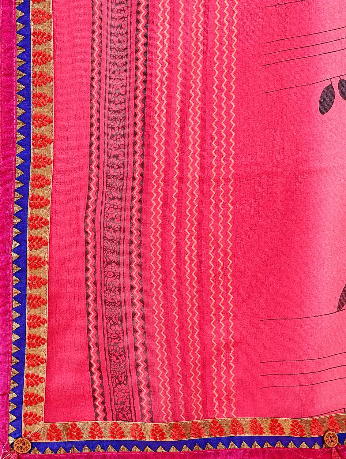 Women Printed Casual Wear Saree With Blouse - 22606770 -  Standard Image - 4