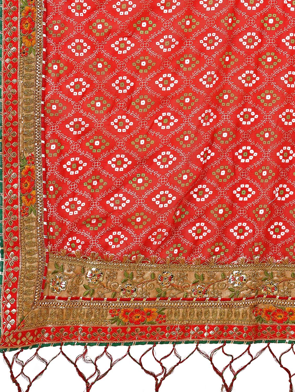 women bandhani printed half & half saree with blouse - 22606773 -  Standard Image - 1