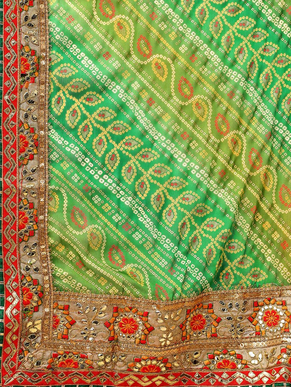 women bandhani printed half & half saree with blouse - 22606774 -  Standard Image - 4