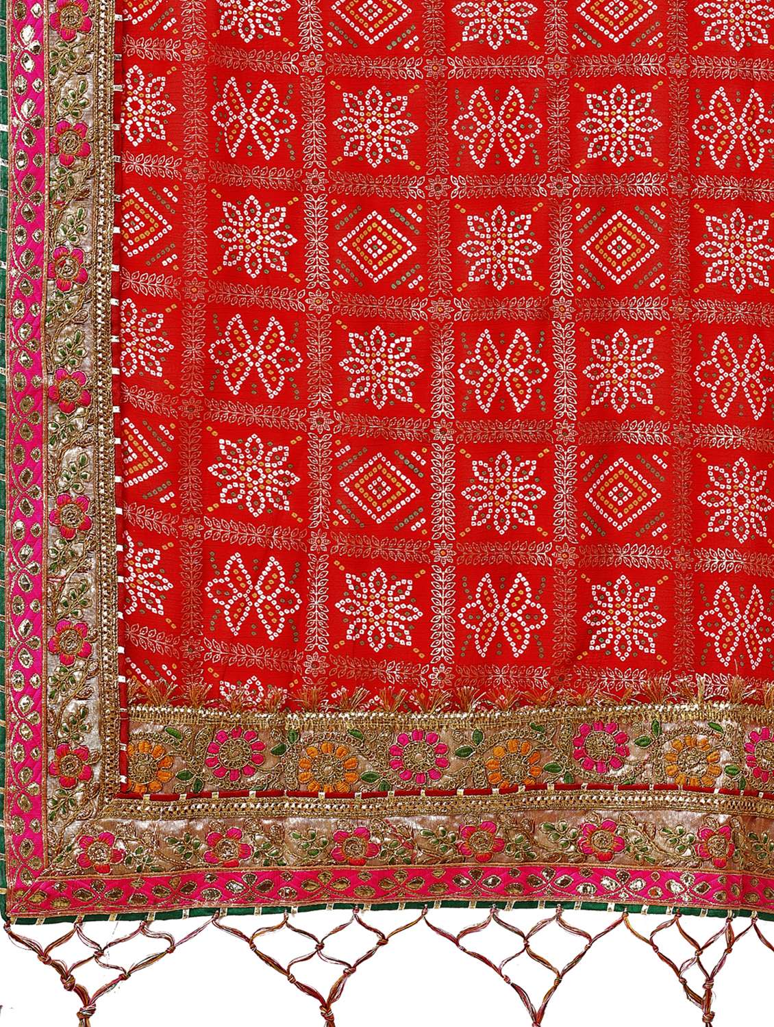 women bandhani printed half & half saree with blouse - 22606777 -  Standard Image - 4